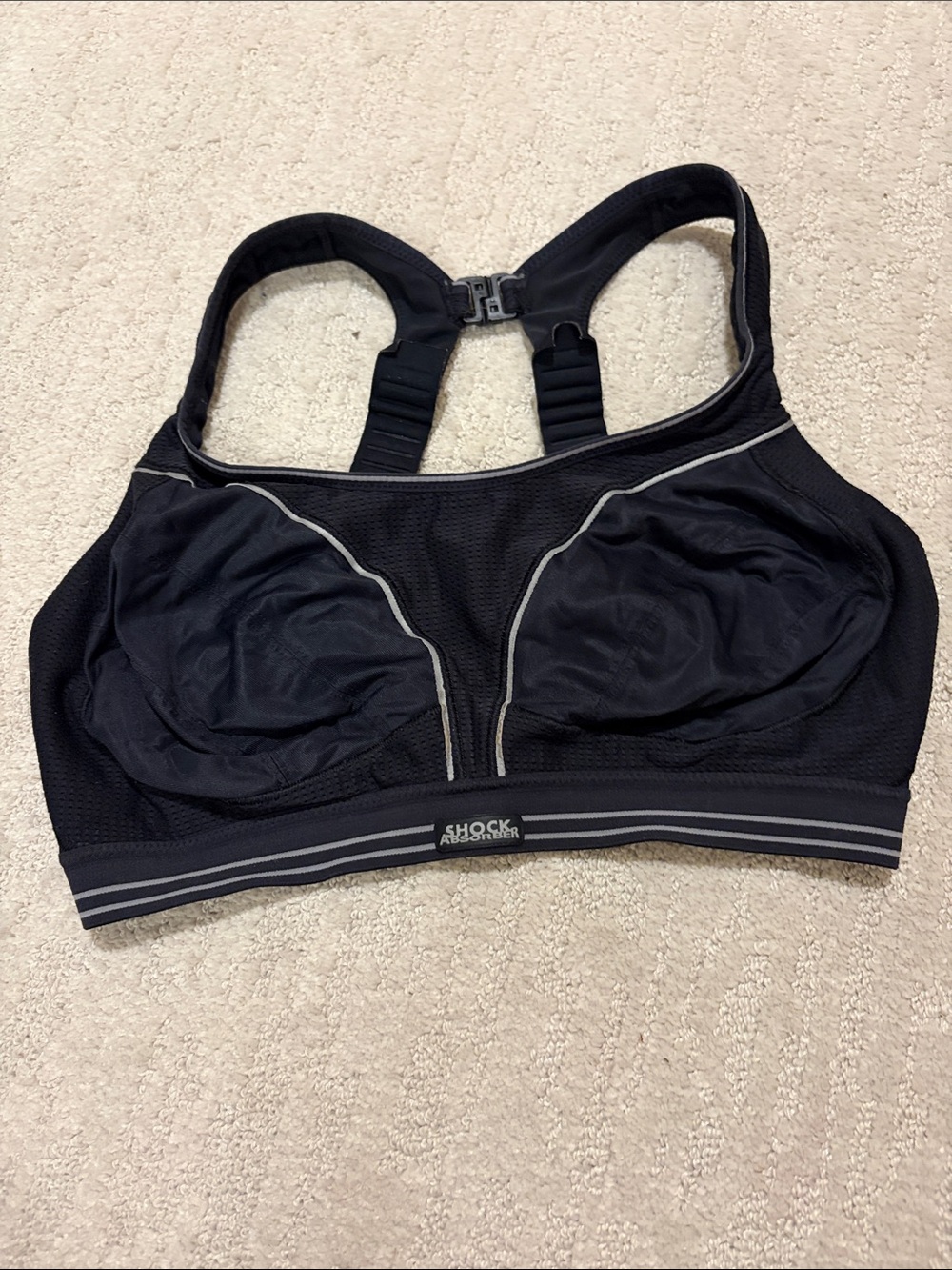 Shock Absorber Black High-Impact Sports Bra sz 38D